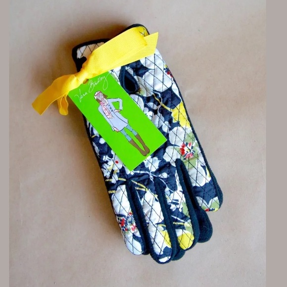 Vera Bradley Yellow Black Gloves in Dogwood SM - Picture 2 of 4